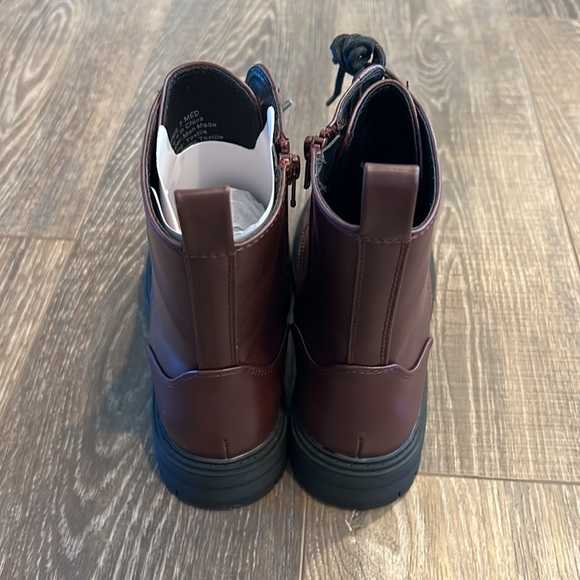 Burgundy Combat Boots - Picture 5 of 8